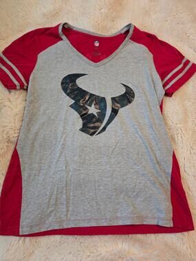 NFL Pro Line Houston Texans Women's raglan V-neck t-shirt size xl